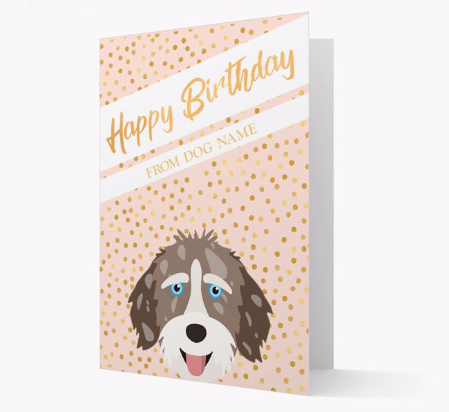 Personalized 'Happy Birthday' Gold Detail {breedFullName} Card